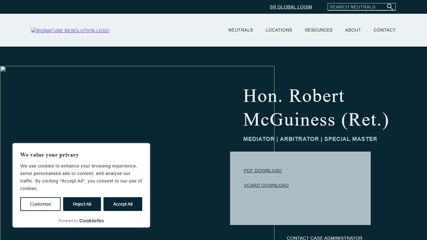 Hon. Robert McGuiness (Ret.) Signature Resolution