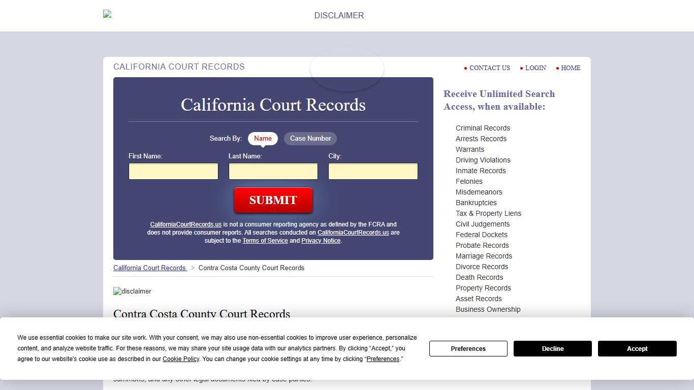 Contra Costa County Court Records CaliforniaCourtRecords.us